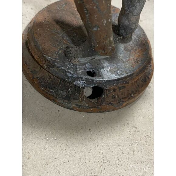 Antique Boy Statue Lamp Chandelier Part Copper - Picture 8 of 10